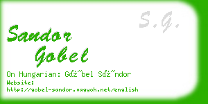 sandor gobel business card